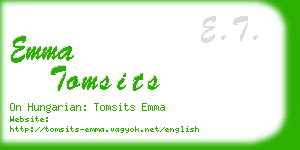 emma tomsits business card